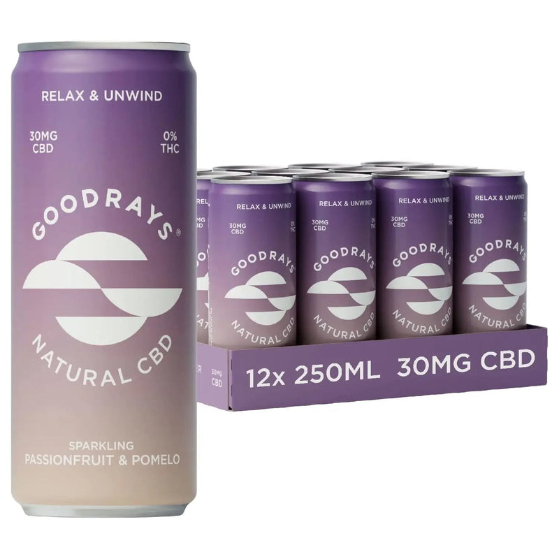 Goodrays - CBD Drink 30mg CBD Passionfruit & Pomelo 12 x 250ml-1