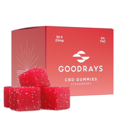 Goodrays - Strawberry CBD Gummies 25mg CBD 30 Gummies-1