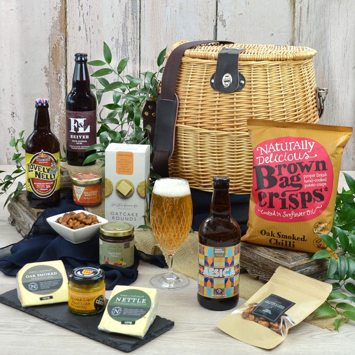 Heather And Bale - Ale and Cheese Trout Creel Hamper-1
