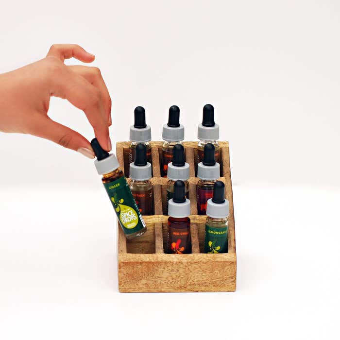 Holy Lama Spice Drops - Starter Spice Drops Selection of 9 Flavours with Wooden Spice Rack or Spice Box-2
