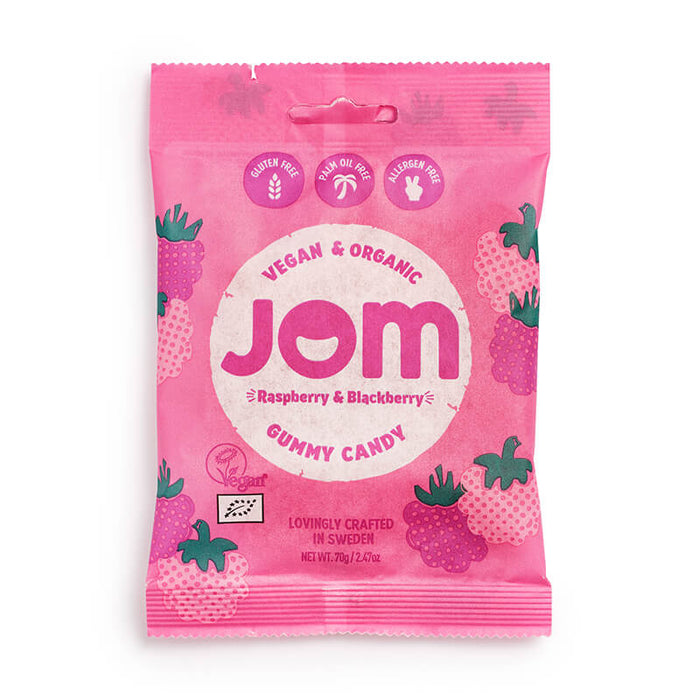 JOM - Organic and Vegan Raspberry & Blackberry Gummies 70g-1
