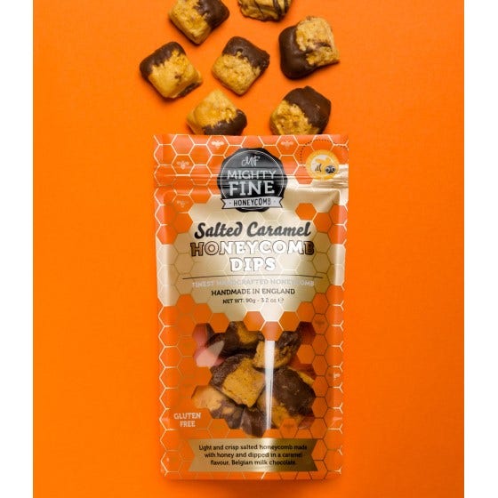 Mighty Fine - Salted Caramel Honeycomb Dips 90g-3