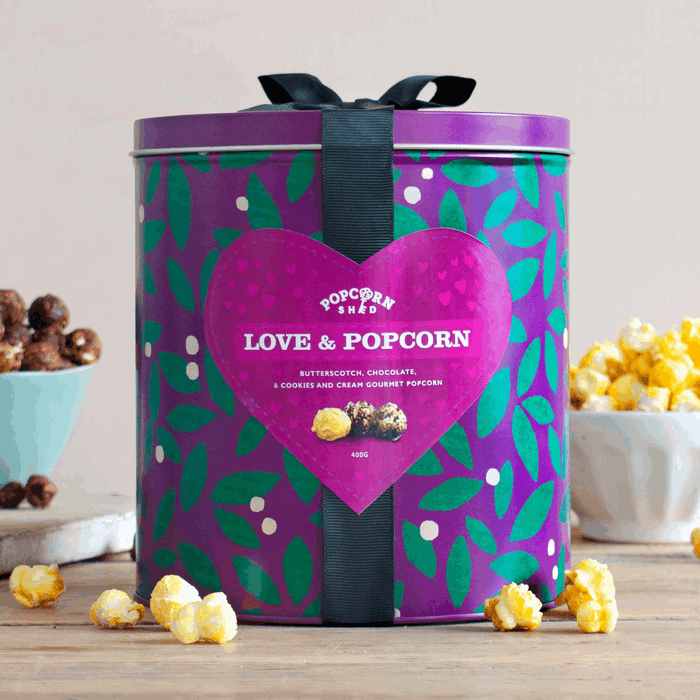 Popcorn Shed - Love & Popcorn Gourmet Popcorn Gift Tin-3
