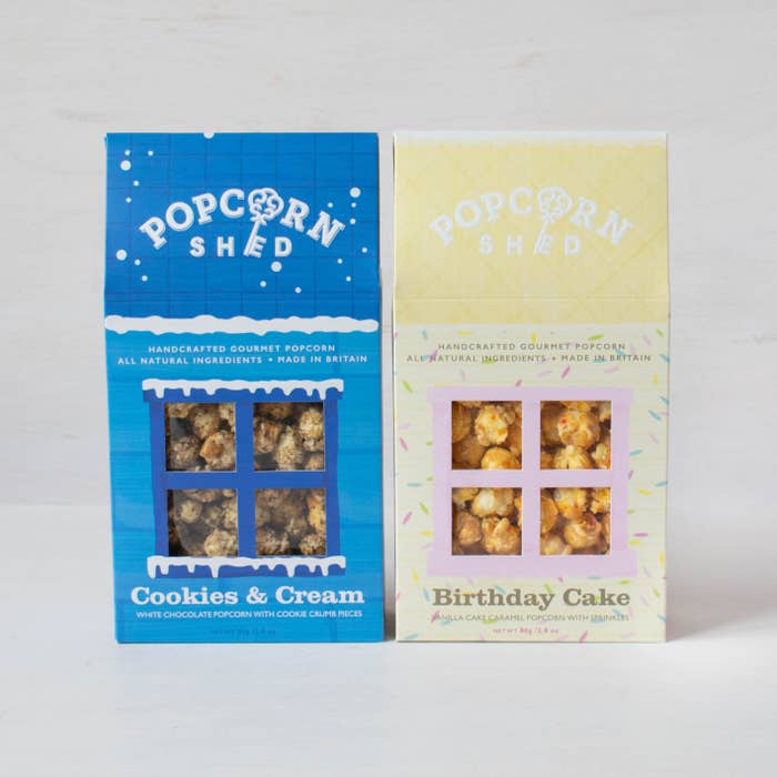 Popcorn Shed - White Chocolate Popcorn Duo Pack - Birthday Cake Popcorn and Cookies and Cream Popcorn-4
