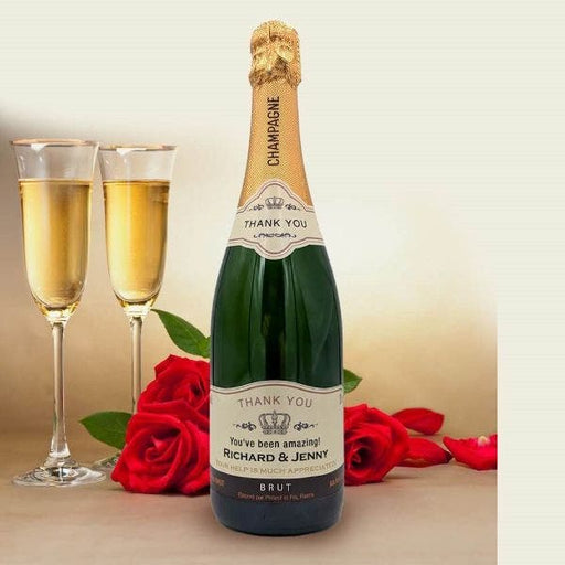 Say It With Champers - Classic Thank You Personalised Champagne Gift-1
