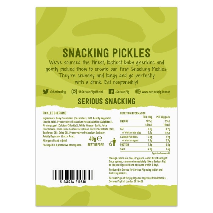 Serious Pig - Snacking Pickles Crunchy Baby Gherkins 40g-4