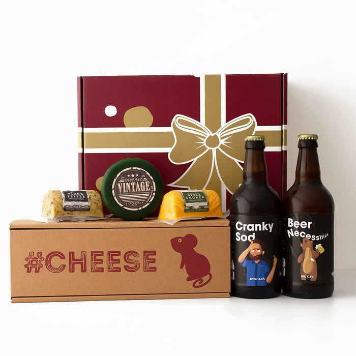 The Chuckling Cheese Company - Comedy Beer and Cheddar Cheese Gift Hamper-1