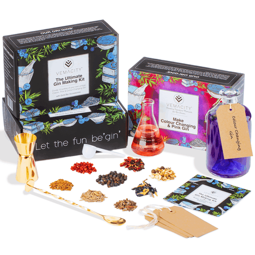 Vemacity - The Ultimate Gin Making Kit, 13 Organic UK Premium Botanicals with Gold Bar Accessories, The Perfect Gin Gift-1