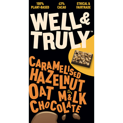 Well&Truly - Caramelised Hazelnuts Oat M&Lk Chocolate Bar 90g-1