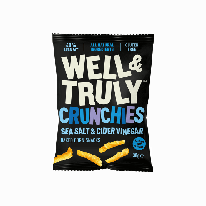 Well&Truly - Sea Salt & Cider Vinegar Crunchies Baked Corn Snacks Bag 30g-3